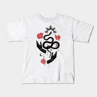 Tarot Symbols • Witchcraft • Black & Red Kids T-Shirt